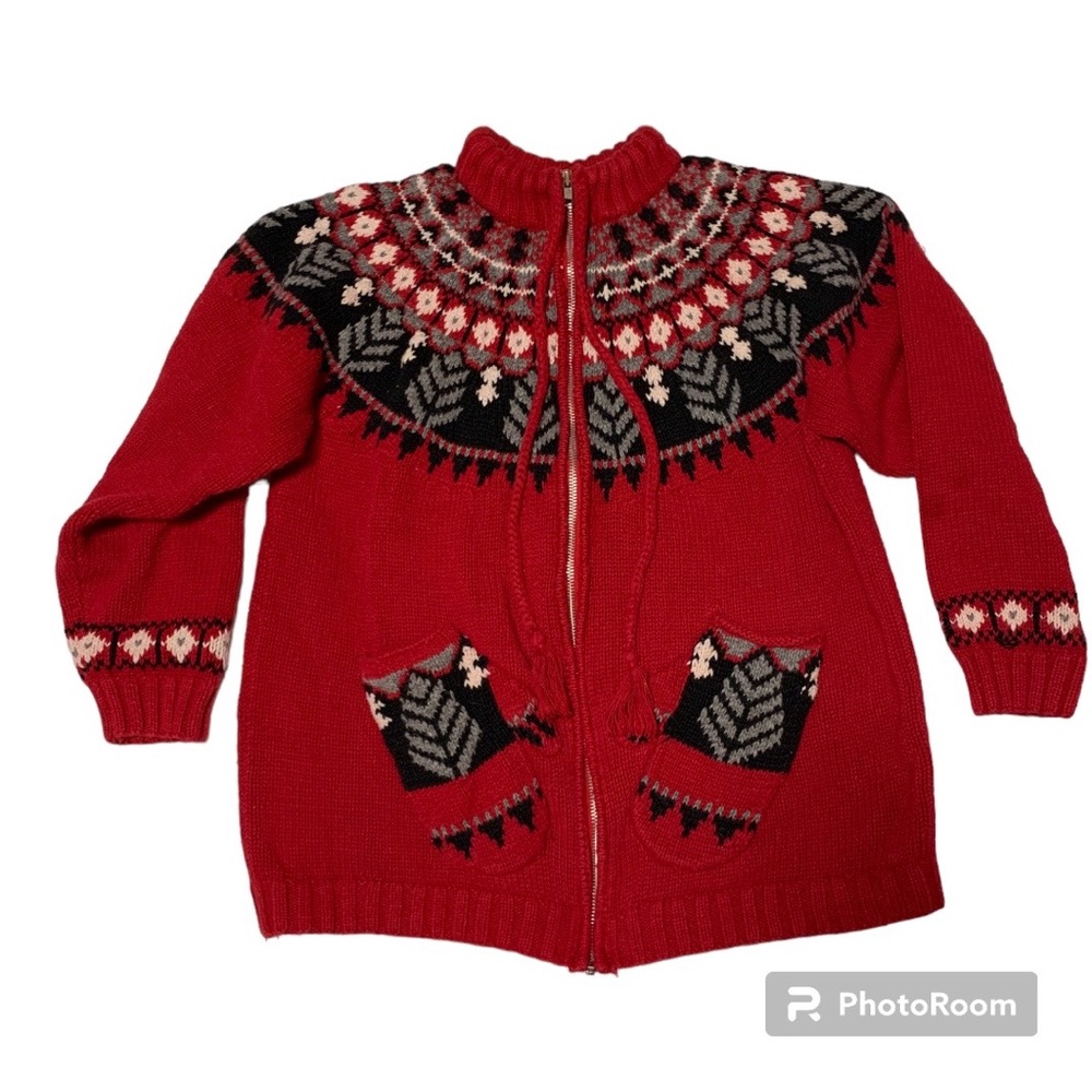 Vermont Mitten Pockets Knitted Zip-Up Sweater